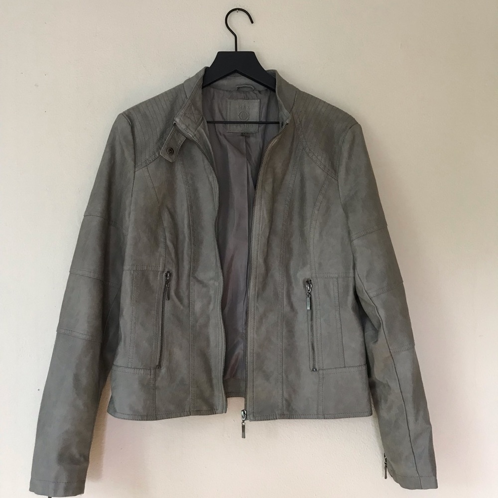 Gray Leather Jacket